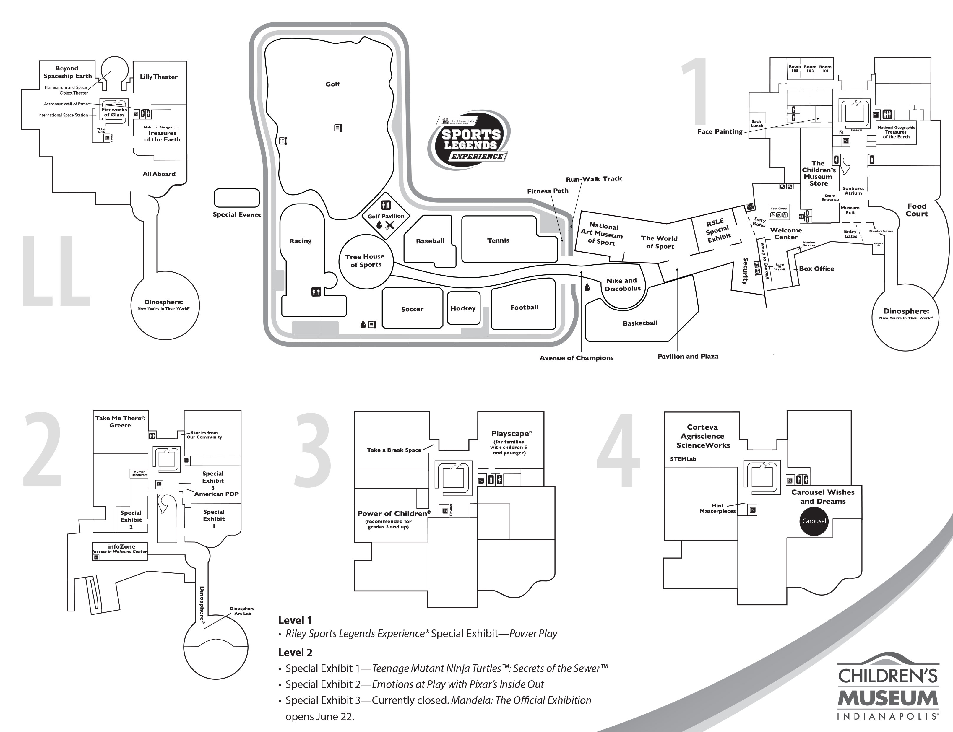 Map of The Children's Museum of Indianapolis.